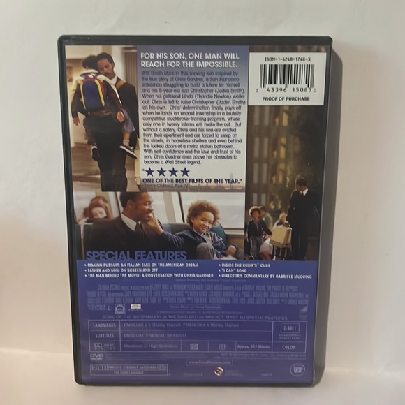 The Pursuit of Happyness (DVD, 2006) Will Smith Movie - Picture 2 of 2